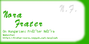 nora frater business card